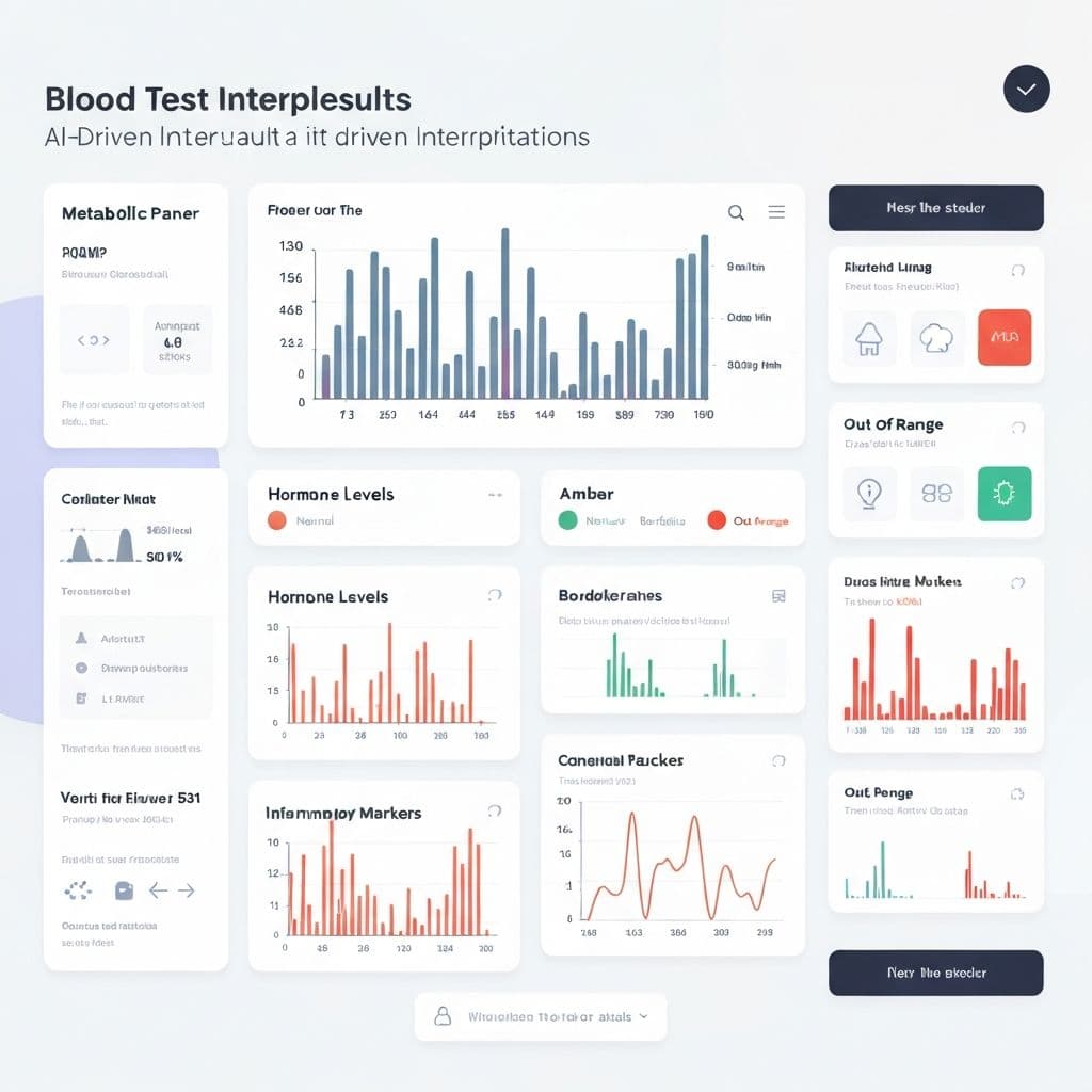 AXIFI Lab Analyzer showing comprehensive blood test analysis with AI insights